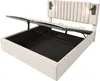 A bed frame with the storage compartment open, revealing the storage space inside. The headboard has two reading lights. Náhled obrázku produktu