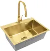 A gold sink and faucet set against a white background. Podgląd zdjęcia produktu