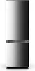 A front view of a stainless steel refrigerator. Produktbild-Vorschau
