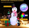 GOPLUS 180cm aufblasbarer Schneemann mit bunt LED-Lichtern, Produktbild-Vorschau 3