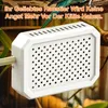 A white pet heater is shown in focus, with a bird perched on a branch in the background. Produktbild-Vorschau