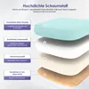 A diagram illustrating the layered construction of a product, likely a mattress or chair cushion, with labels and descriptions in German. Produktbild-Vorschau