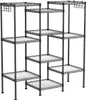A multi-tiered metal shelf unit against a white background. Náhled obrázku produktu