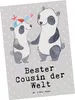 Mr. & Mrs. Panda Postkarte Panda Bester Cousin der Welt - Produktbild-Vorschau 1