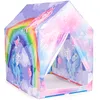 A children's play tent with a unicorn and rainbow design. Produktbild-Vorschau