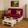 Palettenkissen-Set 120×80 x 120×40 cm Rosa – Sitz- und Produktbild-Vorschau 6