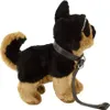 A stuffed German Shepherd dog with a collar and leash, standing against a white background. Produktbild-Vorschau