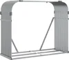 A grey metal firewood storage rack shown against a white background. Náhľad obrázku produktu