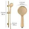 A diagram showing the dimensions of a shower set. Produktbild-Vorschau