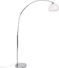 Nowoczesna lampa łukowa chromowana z białym kloszem - Arc Podgląd zdjęcia produktu 1