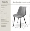 tectake® Set Stuhl Monroe gepolstert, in Samtoptik 48 x 59 Produktbild-Vorschau 7