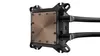 A close-up studio shot of a computer liquid cooling block with two black tubes extending from it, set against a white background. Podgląd zdjęcia produktu
