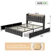 CDGlobal čalouněná postel 160x200 cm s LED osvětlením a USB Náhled obrázku produktu 6