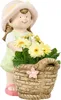 Mädchen Mit Blumentopf Wetterbeständige Gartenfigur, Produktbild-Vorschau 1