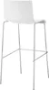 A white bar stool with a chrome base against a white background. Podgląd zdjęcia produktu
