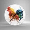 Wanduhr - Rund - Glasuhr - Hahn Ilustration Tier Farben - Produktbild-Vorschau 3