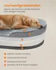 A dog sleeping on a dog bed, with layers of the bed highlighted and explained. Náhled obrázku produktu
