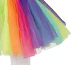 A close-up of a colorful, layered tulle skirt. Anteprima dell’immagine prodotto