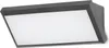 A gray LED outdoor wall light with a white diffuser is mounted on a white background. Produktbild-Vorschau