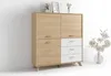 byLIVING Highboard BASTIAN / Eiche bianco, weiß / Griffe Produktbild-Vorschau 11