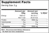 Supplement facts label showing nutritional information per serving and per 100g. Produktbild-Vorschau