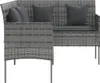 vidaXL Sofa in L-Form mit Kissen Poly Rattan Grau Produktbild-Vorschau 4