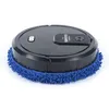 A black robotic vacuum cleaner with a blue mop attachment is shown on a white background. Podgląd zdjęcia produktu