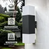 Wandlampe außen Aluminium H: 32,5 cm IP44 Schwarz Weiß E27 Produktbild-Vorschau 2