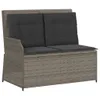 vidaXL 4-tlg. Garten-Lounge-Set mit Kissen Grau Poly Rattan Produktbild-Vorschau 3