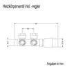 A technical drawing of a radiator valve with dimensions indicated. Produktbild-Vorschau