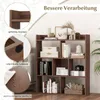 A bookshelf filled with decorative items and books, with close-up insets highlighting product features. Produktbild-Vorschau