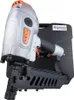 A nail gun is presented in its case, isolated on a white background. Produktbild-Vorschau