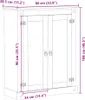 vidaXL Skriňa na topánky  86x38,5x108 cm z masívneho Náhľad obrázku produktu 8