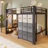 Hochbett 140x200 cm Metall Schwarz, platzsparendes Produktbild-Vorschau 2