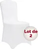 2x Housses de chaise élastiques blanc Noël mariages Voir les images du produit 2