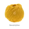 A ball of yellow yarn on a white background. Produktbild-Vorschau