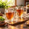Axentia theeglas set, 2 stuks, dubbelwandig met handvat, Productafbeelding-voorbeeld 2