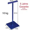A blue metal tamper with dimensions and weight indicated. Produktbild-Vorschau