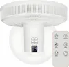 A white ceiling fan with a remote control and digital display. Podgląd zdjęcia produktu