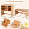 COSTWAY detský stolík 3 v 1 s 2 stoličkami na kolieskach, Náhľad obrázku produktu 3
