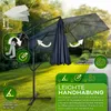 tillvex® Obdĺžnikový hliníkový slnečník Ø 330 cm námornícka Náhľad obrázku produktu 4