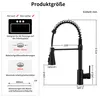 Diagram showing the dimensions and installation requirements for a kitchen faucet. Podgląd zdjęcia produktu