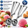 Eisportionierer 2er Set Eislöffel Edelstahl Eis Produktbild-Vorschau 2
