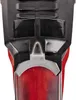 A close-up view of the nozzle and part of the body of a red and black leaf blower. Produktbild-Vorschau