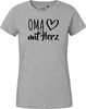 Huuraa Damen T-Shirt Oma mit Herz L Sport Grey Bio Produktbild-Vorschau 2