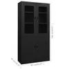Büroschrank Schwarz 90x40x180 cm Stahl Produktbild-Vorschau 7