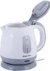 A white and gray electric kettle with its lid open, shown on a white background. Produktbild-Vorschau