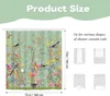 Duschvorhang 180 x 180 cm mit Blumen- und Vogelmuster, Produktbild-Vorschau 3