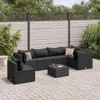 vidaXL 7-tlg. Garten-Lounge-Set mit Kissen Schwarz Poly Produktbild-Vorschau 2