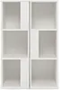 A white, multi-compartment bookshelf is shown against a white background. Produktbild-Vorschau